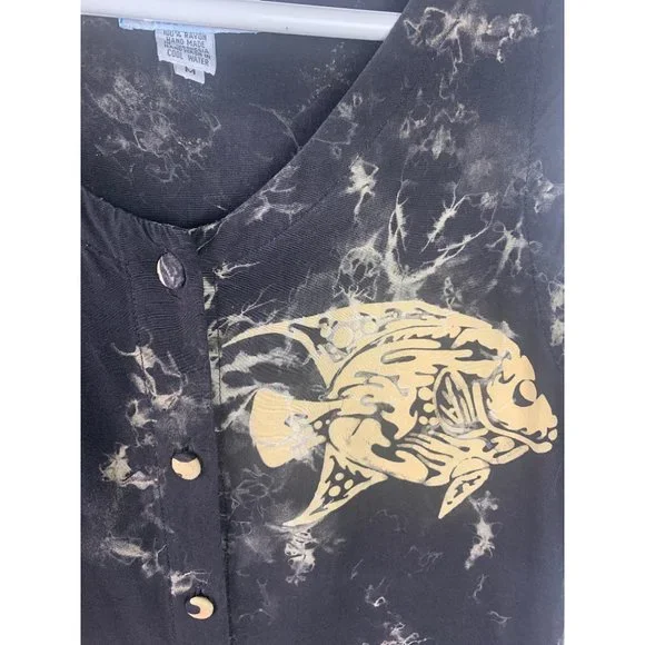 Vintage Black and Cream Printed Skirt/tank Set - Picture 5 of 8